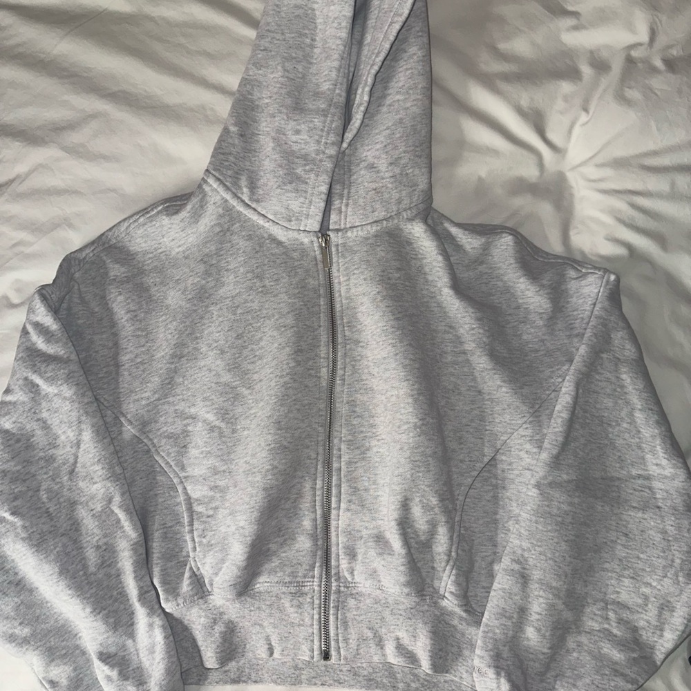 GARAGE LIGHT GREY ZIP-UP HOODIE